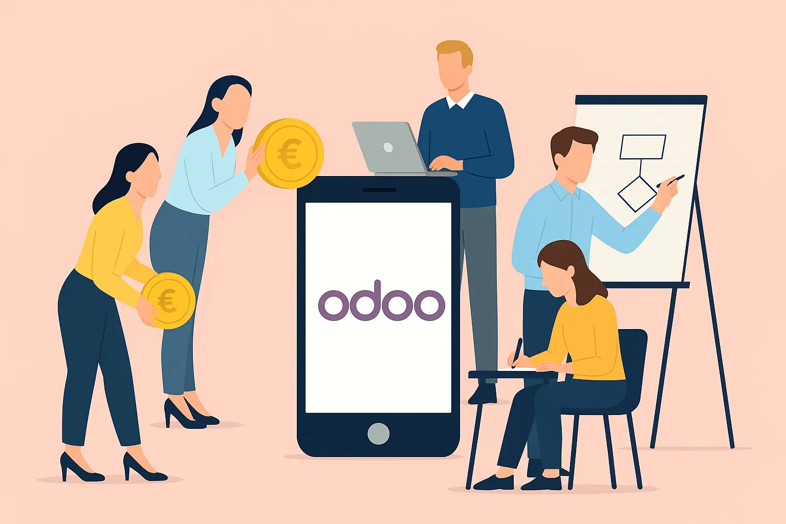 Ein Team was an Odoo arbeitet