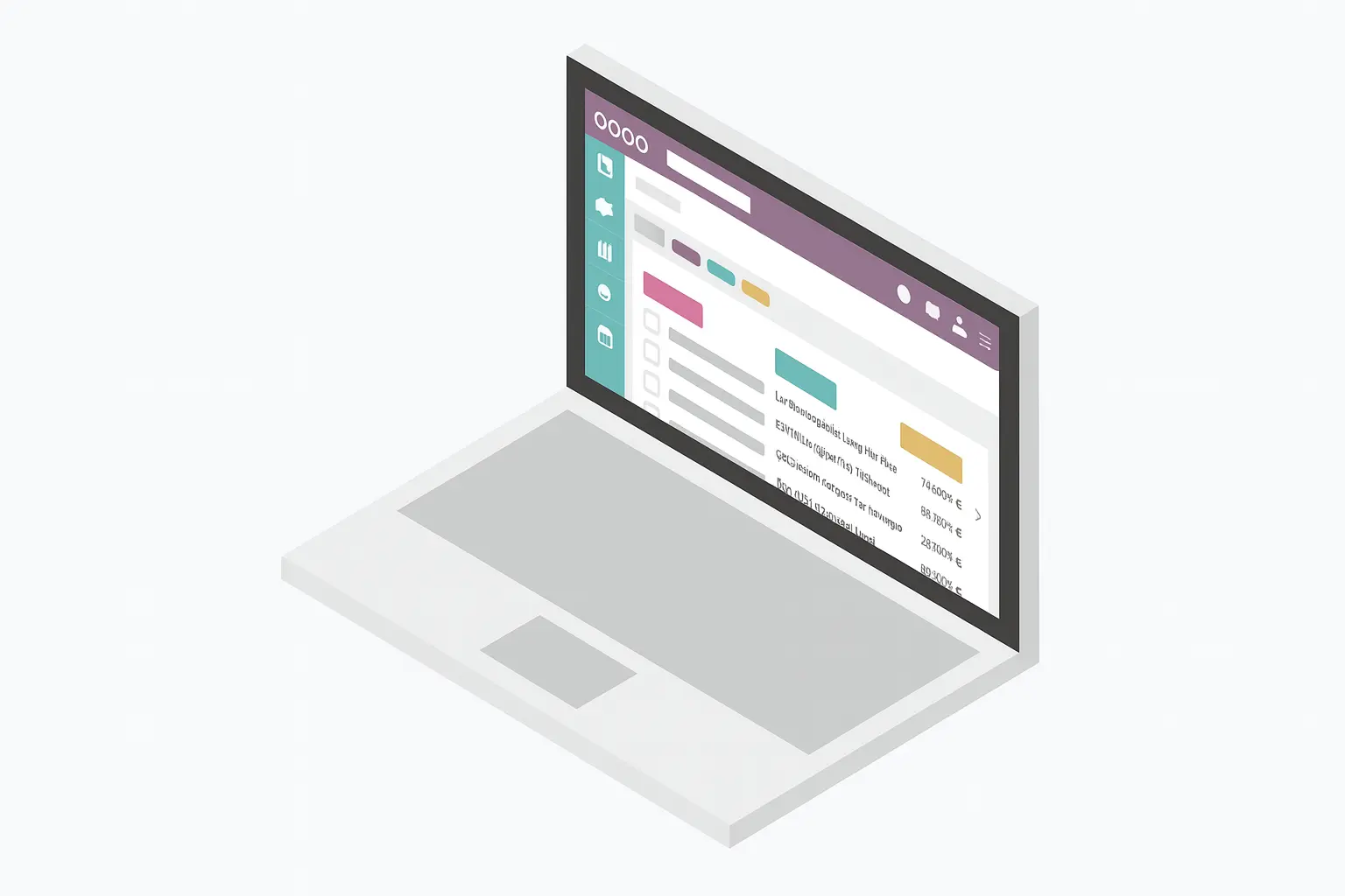 Ein Laptop der das Backend einer Odoo Unternehmenswebseite zeigt
