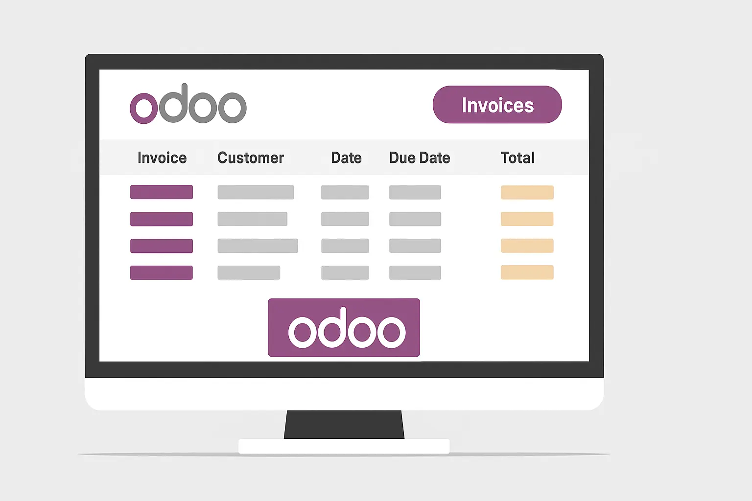 Ein Laptop mit Backend von Odoo Unternehmenswebseite