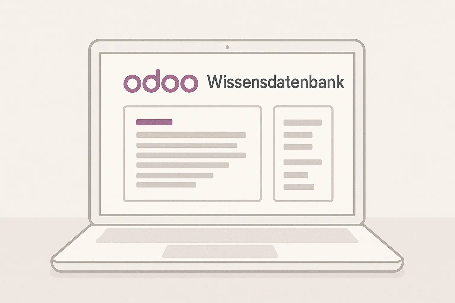 Eine Illustration der Odoo Wissensdatenbank