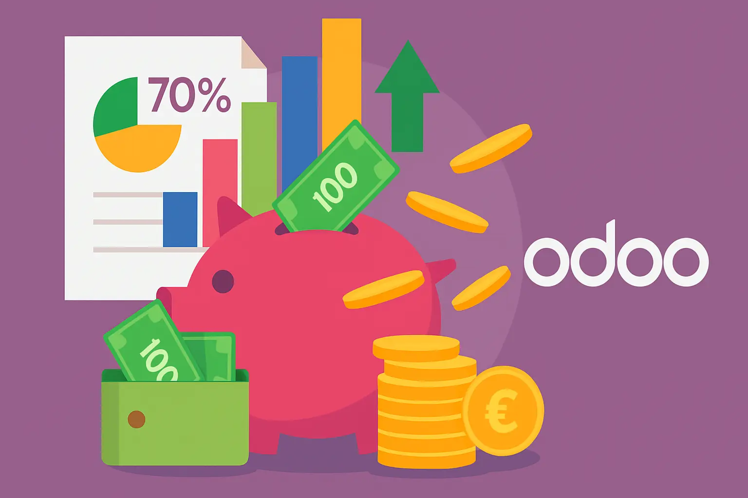 Eine Darstellung für potentielle Einsparungen mit dem günstigen ERP System Odoo