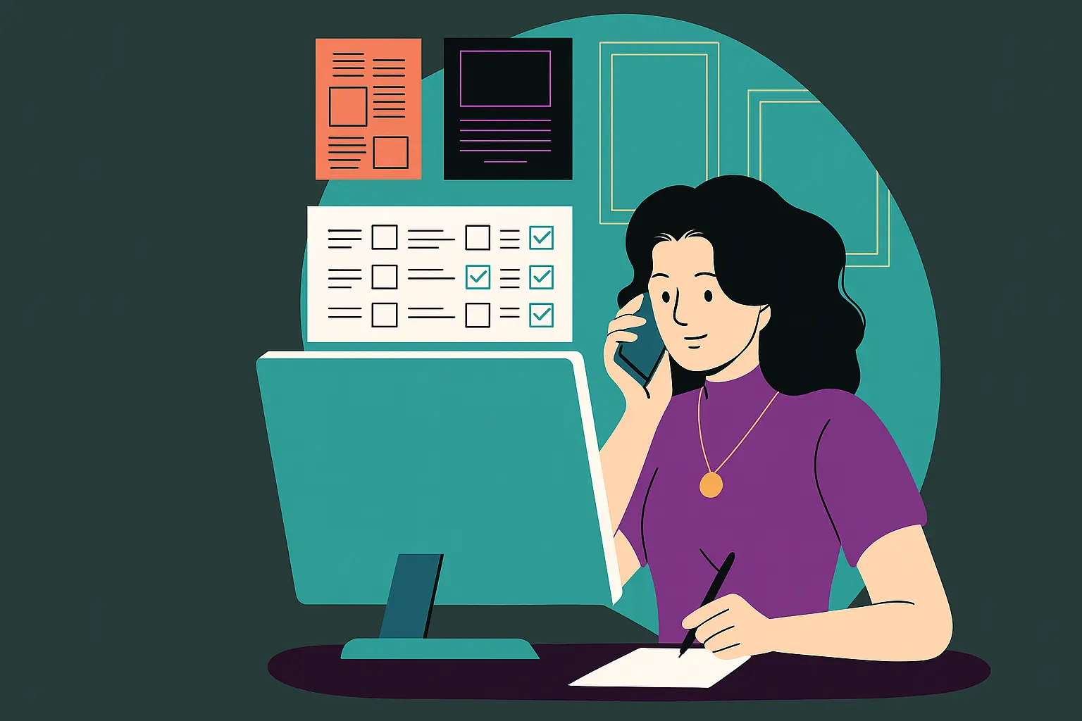 Eine Frau die mit Odoo CRM arbeitet