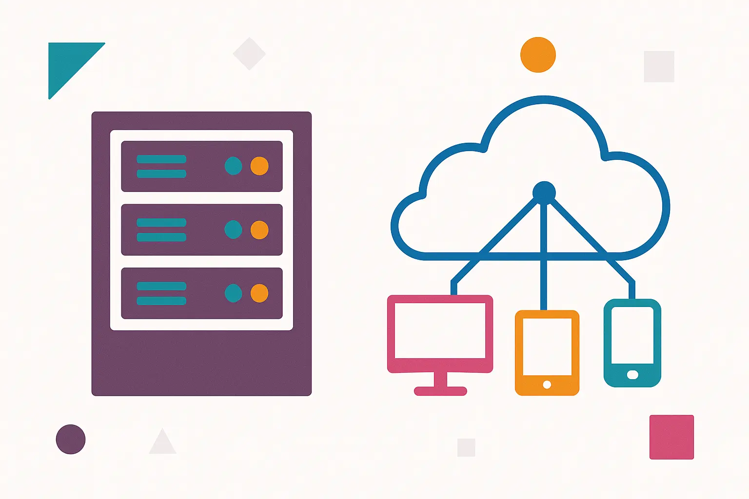 Eine Darstellung der schematischen Unterschiede zwischen Odoo on Premise vs Cloud