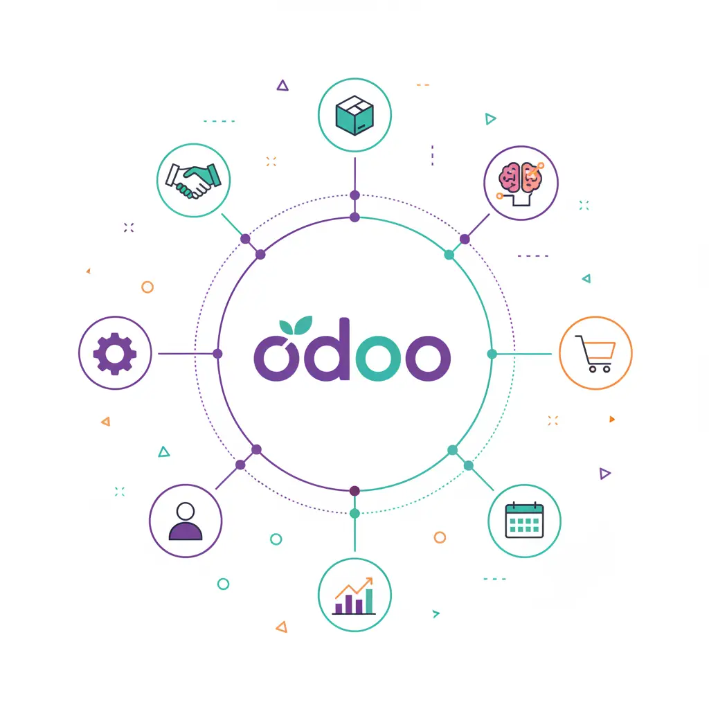Eine schematische Darstellung der Verwaltungssoftware für Unternehmen Odoo