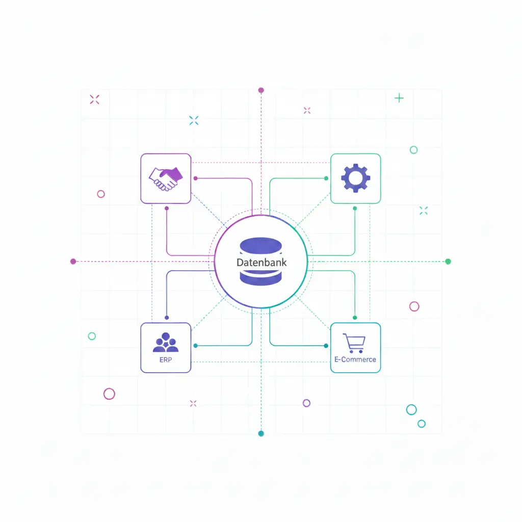 Eine bildliche Darstellung der Datenkonistenz der Verwaltungssoftware für Unternehmen Odoo
