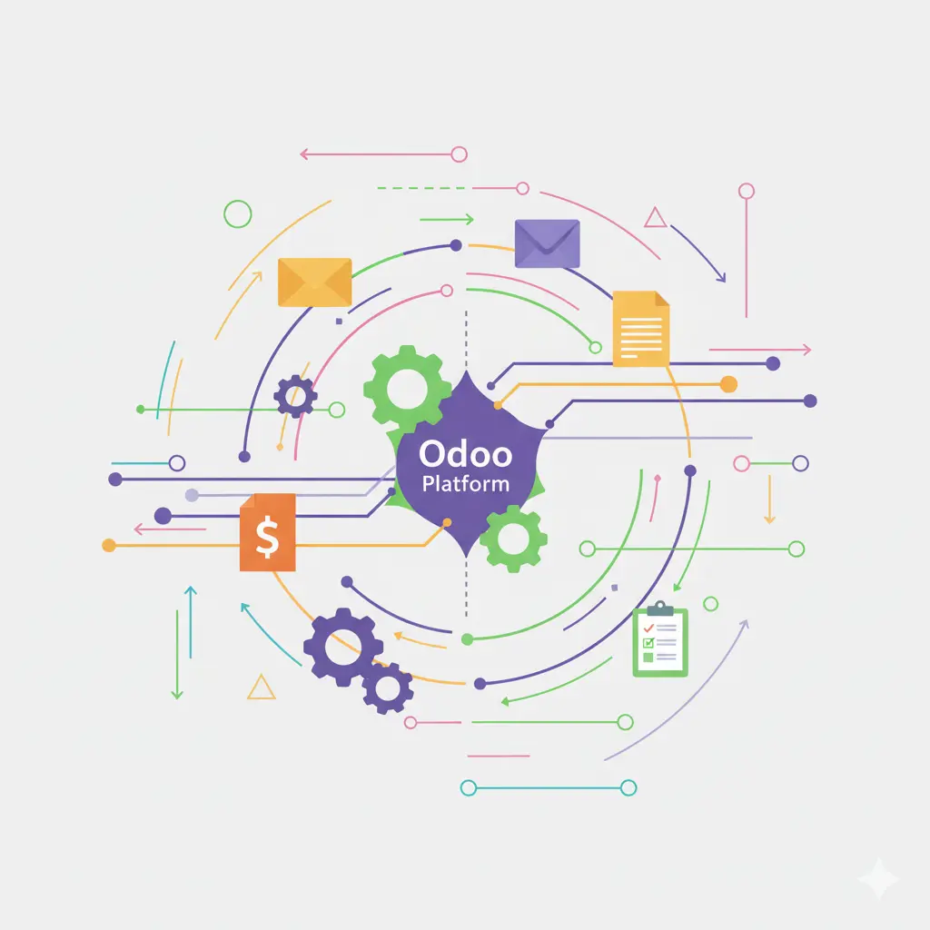 Eine Darstellung der Automatisierungsprozesse der Verwaltungssoftware für Unternehmen Odoo