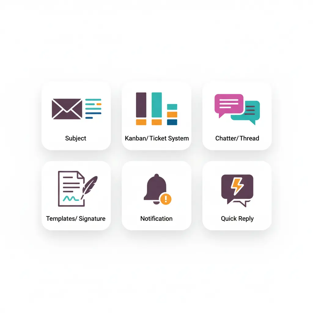 Die relevanten Features für die Odoo Ticketsystem Betreff Pipeline