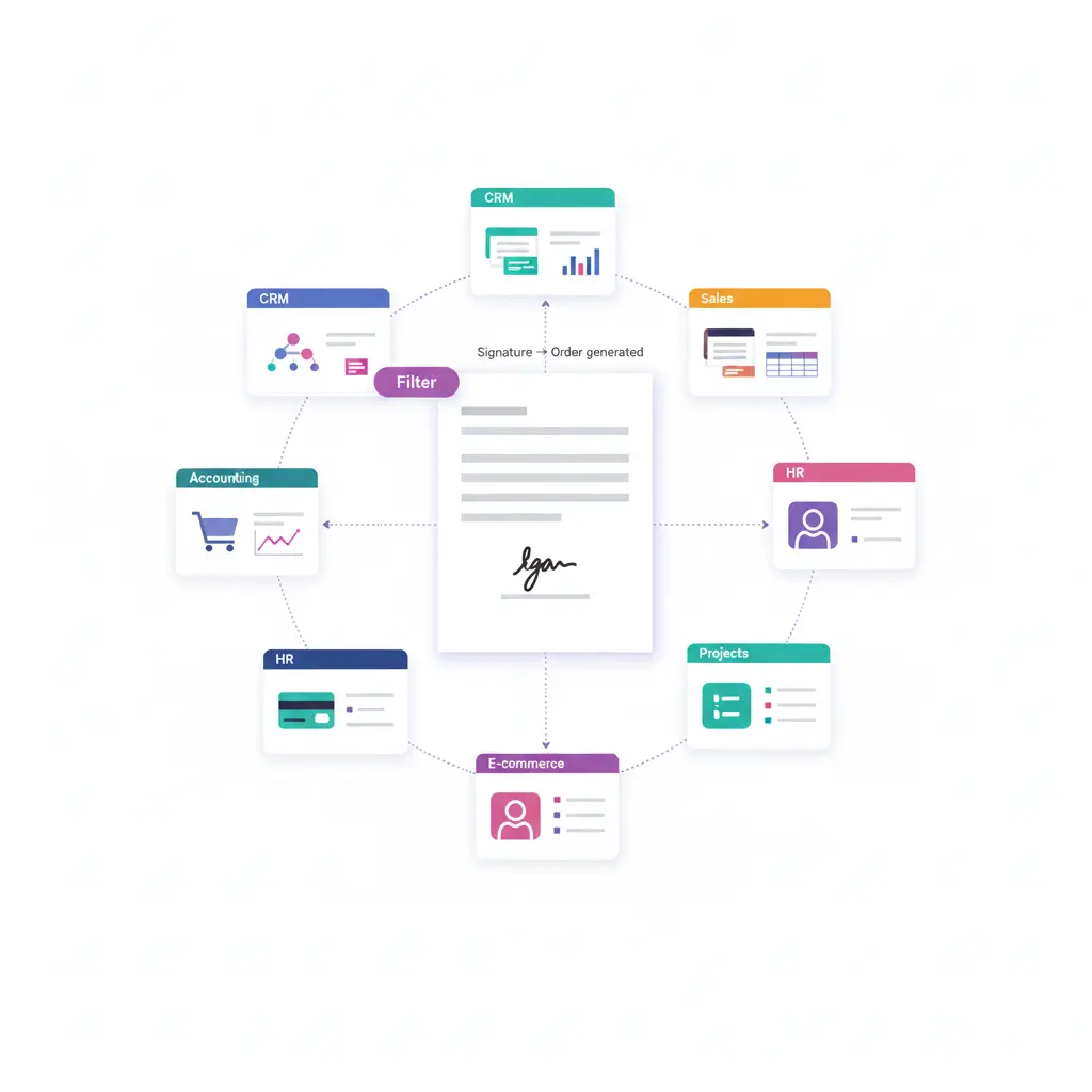 Odoo E-Signatur Kostenlos: Integriert mit allen anderen Apps
